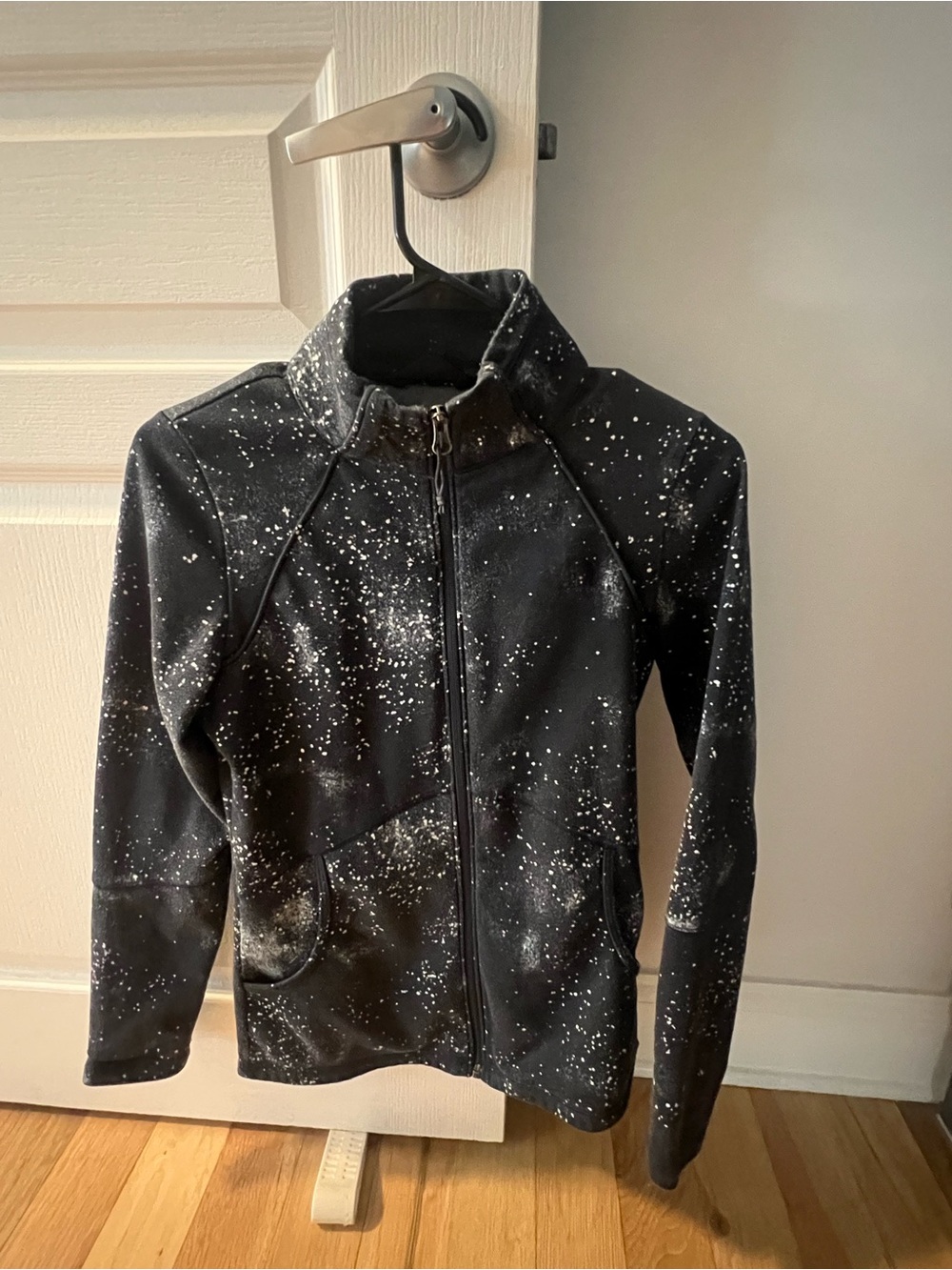 Navy Speckled Zip-Up Jacket